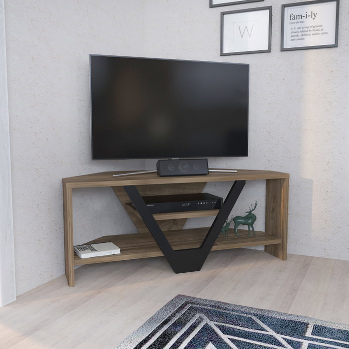 Hanah Home Soporte de TV Karin - Nogal y Negro